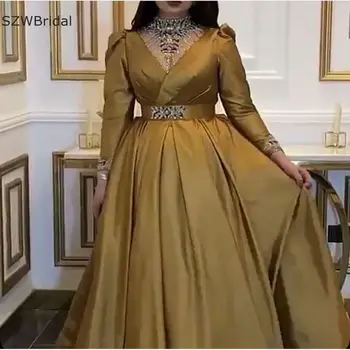 New Sosire High Neck maneca Lunga rochii de seara 2021 Halat serată dubai Musulman rochie de seara pentru femei rochie elegant