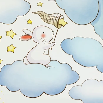 New Sosire Iepure de Desene animate Cloud Star Model din PVC Autocolant de Perete Acasă Camera pentru Copii Decor Dormitor Autocolante de Perete