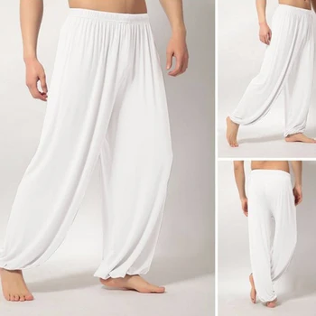 New Sosire Oameni Super Moale Yoga Pilates Pantaloni Largi Casual Harem Culoare Solidă Lounge Pantaloni
