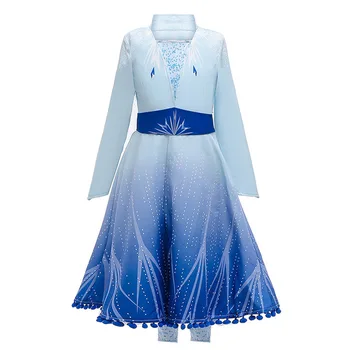 NEW Sosire!Snow Queen Elsa Rochie Elsa Printesa Cosplay Costum Rochie pentru Fete Costume Rochie Albastră Haină cu Legging Costume