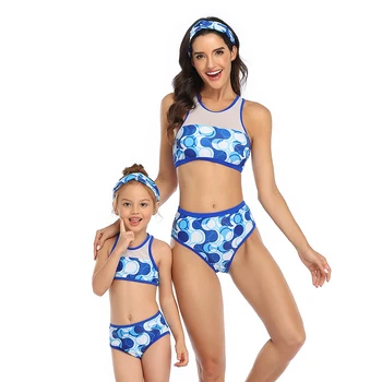 New Sosire Talie Mare Părinte-copil, Mamă-Fiică, Costume de baie Femei Și o Fată de Familie costume de Baie Potrivite Costum de Baie pe Plajă Uzura