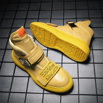 New Street Stil Hip-Hop Barbati Adidasi din Piele Pantofi de Alergare pentru Bărbați în aer Liber de Mers pe jos Confortabil Pantofi Sport Barbati Ghete