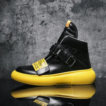 New Street Stil Hip-Hop Barbati Adidasi din Piele Pantofi de Alergare pentru Bărbați în aer Liber de Mers pe jos Confortabil Pantofi Sport Barbati Ghete