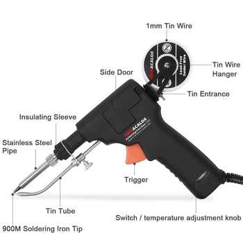 NEWACALOX 60W UE/SUA Trimite Automat Tin Pistol Reglabil Temperatura de Lipit Pistol de Mână Interne de Încălzire Stația de Rework