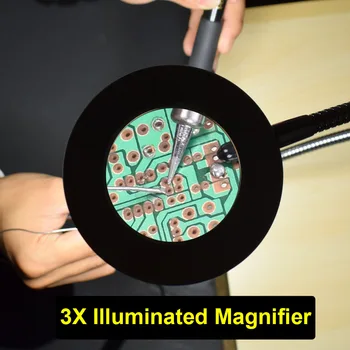 NEWACALOX de Masă cu Clemă de Lipit o mână de ajutor cu 3X USB Iluminate Lupa Statie de Lipit-al Treilea Instrument de Mână Sudare