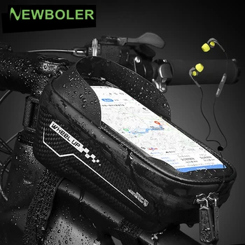 NEWBOLER Ciclism Saci de biciclete Biciclete Sac Impermeabil Tub Cap Ghidon Telefon Mobil Bag Titular Caz Coș Pentru 4.0~6.5 în Telefon