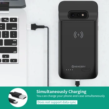 Newdery Pentru Samsung Galaxy S10E S10 S10 Plus Baterie Caz de Încărcare Wireless Qi Compatibil caz de putere pentru S10E S10 S10 Plus negru