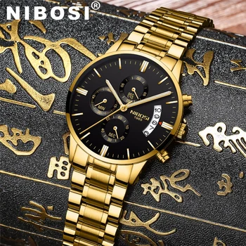 NIBOSI Impermeabil de Afaceri Ceasuri Barbati Brand de Lux Cuarț Ceas Militar din Piele de Oțel pentru Bărbați Ceasuri relogio masculino