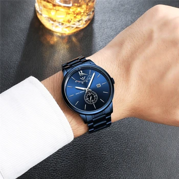 NIBOSI Mens Ceasuri de Top de Brand de Lux Cuarț Ceas Cronograf Ceas de Moda Impermeabil Sport Albastru Barbati Ceas Relogio Masculino