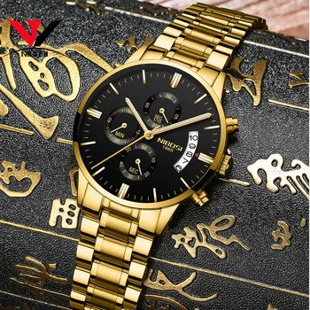 NIBOSI Relogio Masculino Bărbați Impermeabil Ceas, Ceasuri de Aur pentru Bărbați din Oțel Inoxidabil Reloj Hombre 2018 Pentru Drop-Shipping Și ePacket