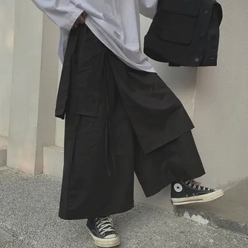 NiceMix 2020 Noua Moda Toamna Neregulate Cordon Pantaloni Drepte Femei Personale Largi Casual-Coreean Pantaloni Versiune