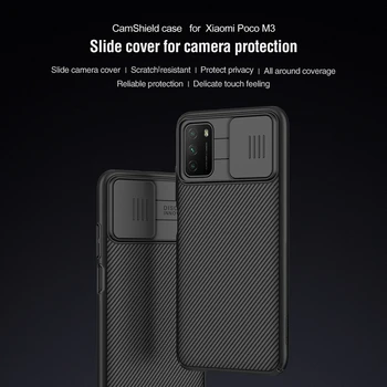NILLKIN Camera de Caz de Protecție pentru Xiaomi Poco M3 caz Slide CamShield capacul din Spate pentru Mi Poco M3 Global Version cazuri