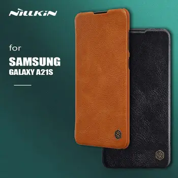 Nillkin pentru Samsung Galaxy A21S Qin Flip Caz din Piele Portofel cu Slot pentru Card Soft Touch Slim Caz de Telefon pentru Samsung Galaxy A21S Caz