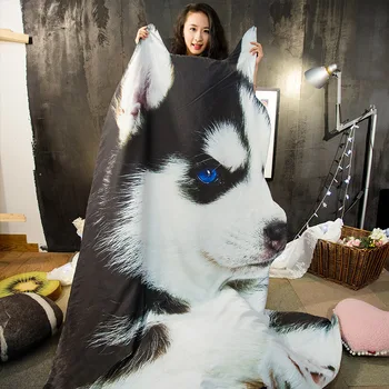 Niobomo 3D Câine/Pisică Animal Print Plapuma de Vară Pătură, Cuvertură de Pat Acoperi Quilting Acasă Textile Potrivite pentru Copii pentru Adulti