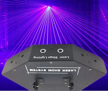 Niugul Etapa de Scanare cu Laser, Lumină RGB Full Color Șase Ochi Fascicul Laser DJ de Club Disco Lumini Laser Proiector DMX512 de Scanare Laser de Iluminat