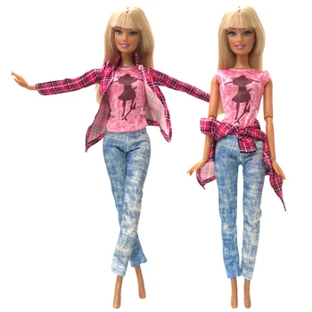 NK 5 Buc/Set Papusa Rochie Handmade, Haine Pantaloni de Costum de Moda Fusta Pentru Papusa Barbie Accesorii Copilului Jucarii Fete Cadouri 20A DZ
