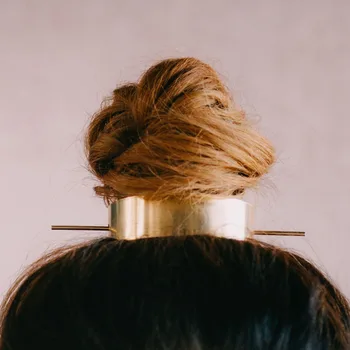 Nod Top Ac de păr Coroana Top Bun Suport Metal Stick de Păr pentru Femei Noile Accesorii de Par Femme Bun Manșetă Cușcă de Aur 2020 Original