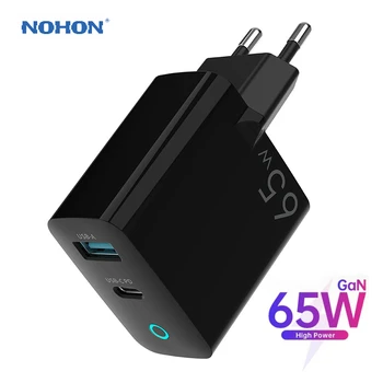 NOHON 65W GaN Încărcător USB C Încărcare Rapidă 4.0 3.0 Tip C PD Încărcător Portabil Încărcător Rapid pentru iPhone Xiaomi Tableta Laptop UE Plug