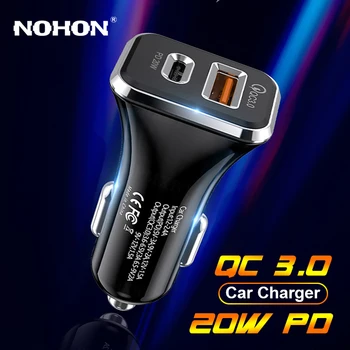 NOHON PD 20W Incarcator Auto QC 3.0 cu Încărcare Rapidă Bricheta din Masina USB C Încărcător pentru iPhone, Samsung, Huawei, Xiaomi