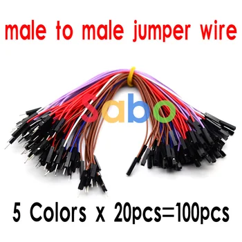 Noi 100buc = 5 Culori x 20buc 1p pentru 1p 20cm de sex feminin la masculin fuzibil Mixt color cablu Dupont pentru Breadboard