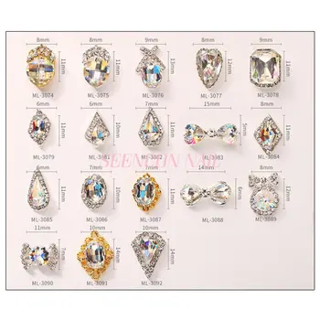 Noi 10buc clar AB stras de metal de unghii bijuterii de arta Japoneză din aliaj de unghii DIY decorare stralucitoare de diamant unghii accesorii