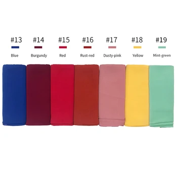 NOI 18 Culori Solide Primavara-Vara imprimare hijab vânzare Fierbinte plain solid de culoare eșarfă eșarfe de moda Musulmană bentita popular Sifon