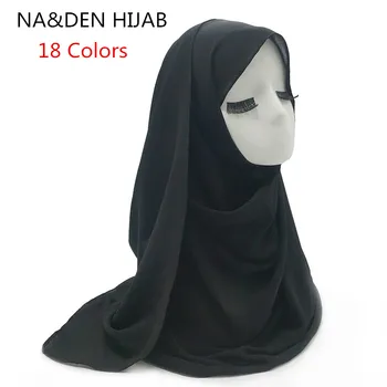 NOI 18 Culori Solide Primavara-Vara imprimare hijab vânzare Fierbinte plain solid de culoare eșarfă eșarfe de moda Musulmană bentita popular Sifon