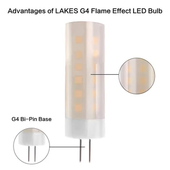 Noi 2 buc 3W 230 lm G4 LED-uri de Porumb Lumini 36 led-uri SMD 2835 Efect de Flacără Alb Cald 12V DC ( Alb Cald, DC12V)