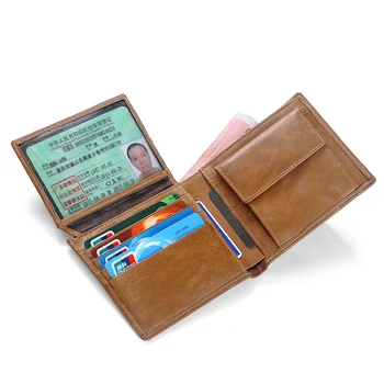 Noi 2018 portofel din piele multi-card retro ulei ceara portofel rezistent la apa de moda casual, scurte barbati portofel NB085