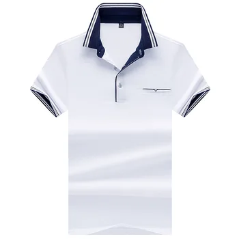 Noi 2018 Royal Ocean Tace & Shark Brand Polo Camasa Barbati de Vara din Bumbac cu Dungi Guler Solid Camisa Casual & Business Polos tricou