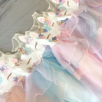 Noi 2019 Copii Fete Unicorn Rochie Tutu Curcubeu Printesa Petrecere De Aniversare Pentru Copii De Craciun Carnaval Rochie Fete Costum De Nunta