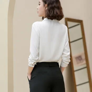 Noi 2019 Femei de Primavara Toamna Toamna de Moda Elegant Full Sleeve Slim Papion Bluza Tricou Femei Topuri S-4XL