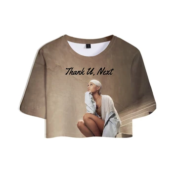 Noi 2019 picătură de cumpărături 3D Ariana Grande Topuri Culturilor Fata Scurta tricou tricou Femei Haine Sexy Fierbinte de Vânzare Casual Plus Dimensiune
