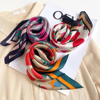 Noi 2020 Moda Gât Eșarfă Pentru Femei Pur De Mătase Pătrat Fulare Cravată De Păr Foulard Bandană Brand Bentita Hijab Poncho