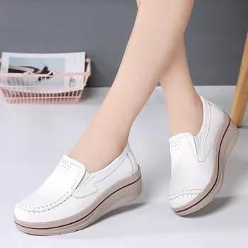 Noi 2020 Primăvară Pompe de Femei Pantofi Femei din Piele Pene de Liane Singur Pantofi Casual Mama Tocuri inalte Pantofi Platforma