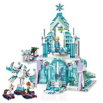 NOI 2021 Disney Frozen Elsa Magic Castelul de Gheata Set Printesa Anna de Stivuire Blocuri Caramizi de Jucarie Compatibil cu Toate Marcile