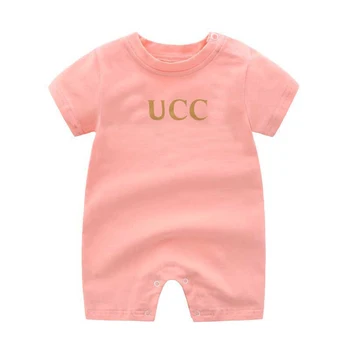 Noi 2021 scur moda Scrisoare stil baby boy haine Alb roz verde din bumbac cu maneca Lunga copil nou-născut fete Romper 0-24 luni