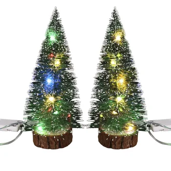 Noi 30cm Mini Copac Casa Decor de Crăciun Lumini LED Mic Pom de Craciun Mini Pom Pom de Crăciun Acasă Ornamente Decoratiuni