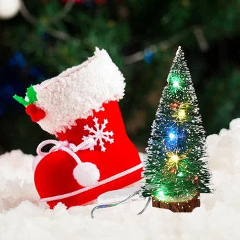 Noi 30cm Mini Copac Casa Decor de Crăciun Lumini LED Mic Pom de Craciun Mini Pom Pom de Crăciun Acasă Ornamente Decoratiuni