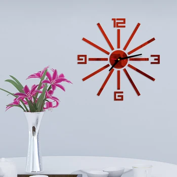 Noi 3D Ceas de Perete Oglindă de Perete Autocolante DIY Creative Ceasuri de Perete Amovibil Art Decal Autocolant Decor Acasă Living Cuarț Ac