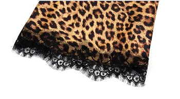 Noi 4BUC Femei Set Dantela de Matase Satin Sleepwear Lady Sexy Leopard Cămașă de noapte, Pijamale Haina Plus Dimensiune 2019
