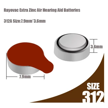 Noi 60 buc/10card Rayovac Extra 1.45 V de Performanță aparat auditiv cu Baterii. Zinc-Aer 312/A312/PR41 Baterie pentru CIC auditive