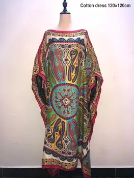 Noi African rochii pentru femei Plus dimensiune Moda bumbac Imprimat caftan femei rochie de petrecere stil liber rochii de vara pentru doamna