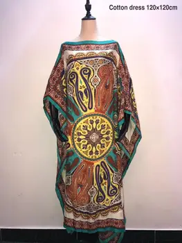 Noi African rochii pentru femei Plus dimensiune Moda bumbac Imprimat caftan femei rochie de petrecere stil liber rochii de vara pentru doamna