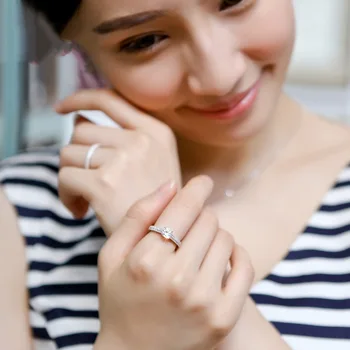 Noi Argint 925 Inel Doi În Unu AAAAA Zircon Ring Inel de Nunta Pentru Femeie Înaltă Bijuterii Cadou