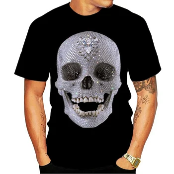 Noi Barbati Skull T Shirt Craniu de animal 3dt -Camasi Barbati Topuri Hip Hop de Imprimare 3d a Craniului O-Neck t-shirt, tricou copil