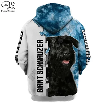 Noi Barbati Unisex amuzant schnauzer Uriaș 3d câini print zip hoodie lungă maneca Jachete jacheta de toamna pulover de trening G22