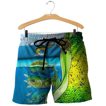 Noi bass pescuitul de imprimare 3D bărbați / femei casual de vara pantaloni scurți de plajă