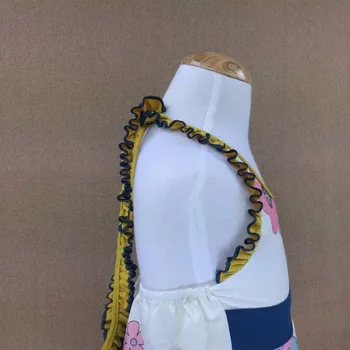 Noi bumbac țesături patut fata rochie de design de Vara Copii fără Mâneci Fete Rochii Florale Copii Printesa Backles