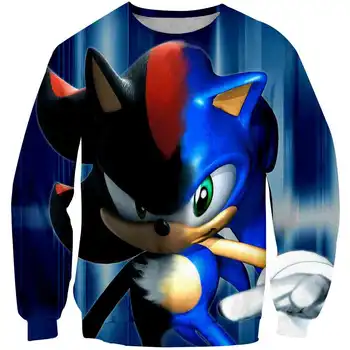 Noi Băieții de Desene animate Sonic ariciul Albastru 3D tricou Imprimat Fete Streetwear copii Copii haine Copilul Amuzant pulover pulover